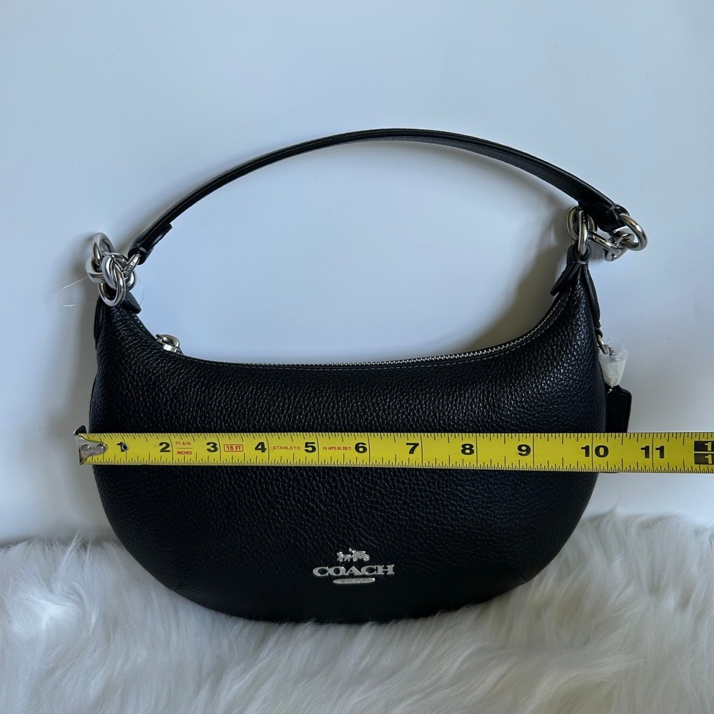 Coach Payton Black Pebble Leather Shoulder Bag Excellent - Picture 8 of 10